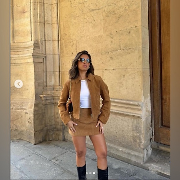 NWT ZARA Mini Skirt Skort Sarong True Wrap Trim Faux Leather Slit Petite - Picture 4 of 11